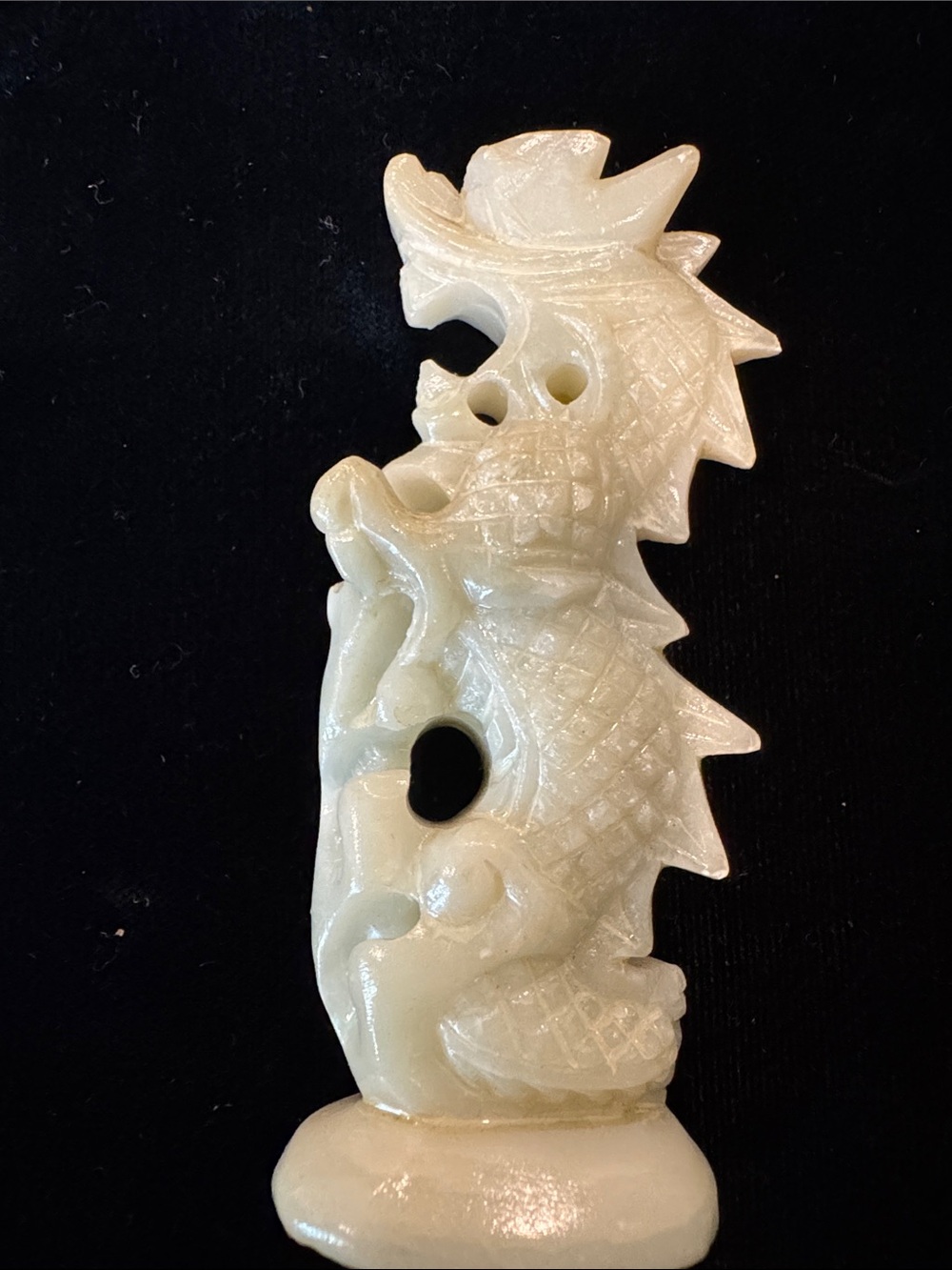Vintage Hand-Carved Hardstone Chinese Dragon Figurine AS-IS